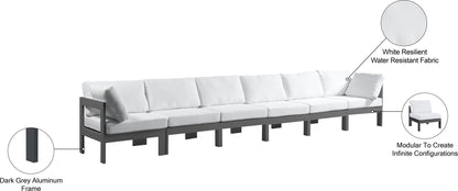 Nizuc - Outdoor Patio 6 Seat Modular Sofa With Gray Frame