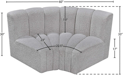 Arc - Boucle Fabric 2 Piece Modular Sofa