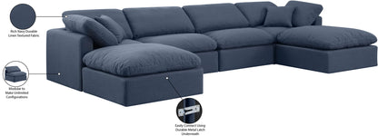 Indulge - Linen 6 Piece Modular Double Chaise Sectional