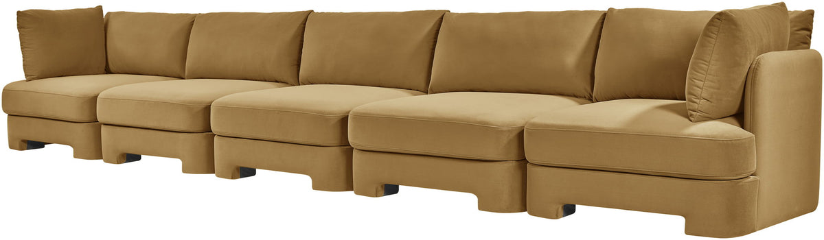 Hammond - Velvet Performance Fabric Upholstered 5 Piece Sofa