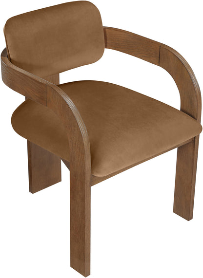 Cedra - Velvet Performance Fabric Upholstered Dining Chair (Set of 2) - Brown Frame