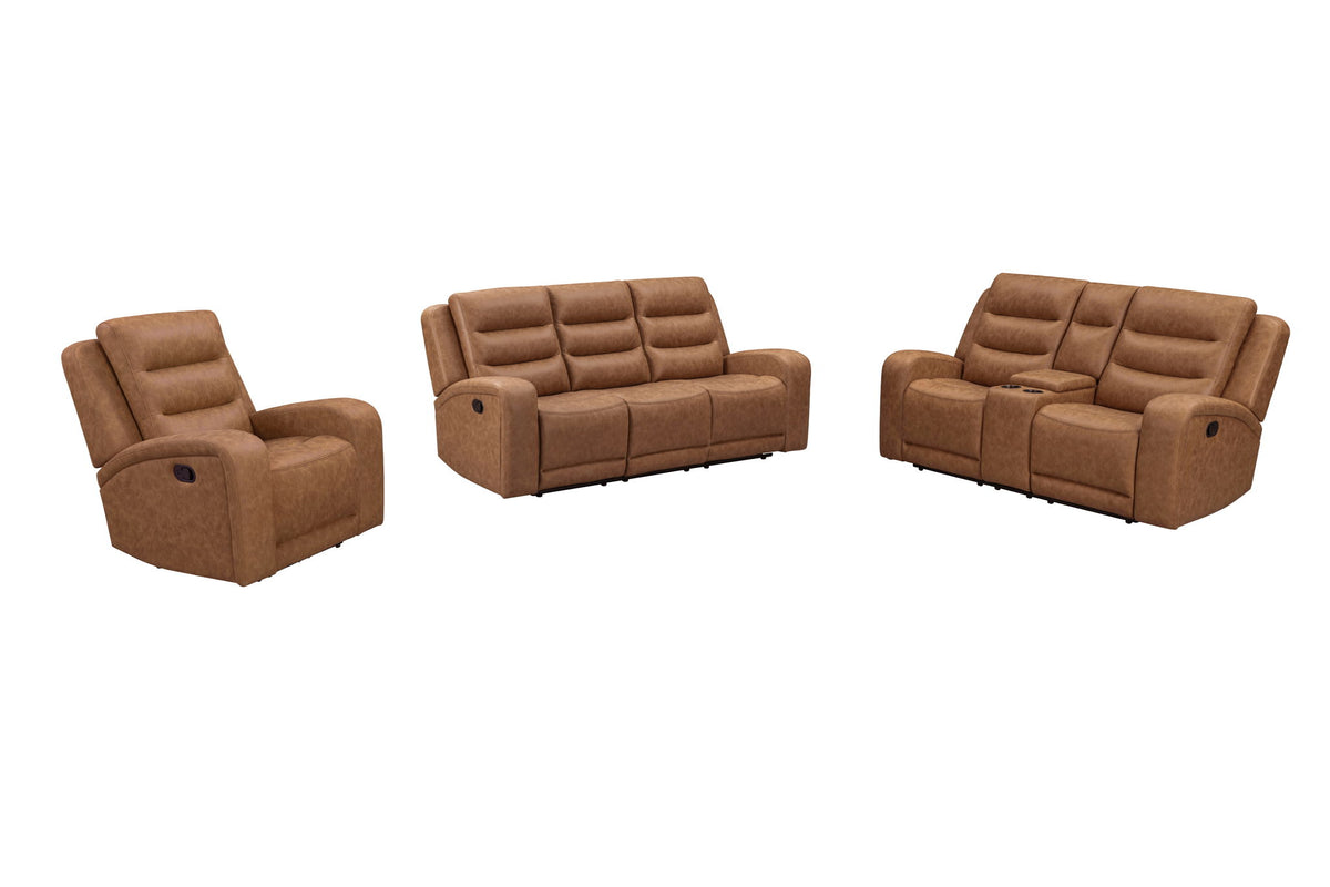 Napa - Manual Triple Recline Sofa - Wrangler Clay