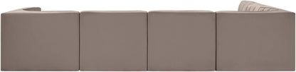 Rummi - Velvet Performance Fabric Upholstered 6 Piece Modular Sectional