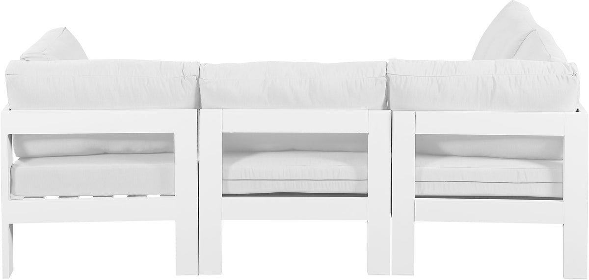 Nizuc - Outdoor Patio 4 Piece Modular Sectional With White Frame