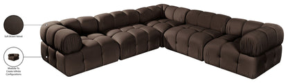 Orin - Velvet 5 Piece Modular Corner Sectional