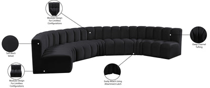 Arc - Velvet 7 Piece U-Shaped Modular Sofa
