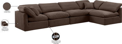 Indulge - Velvet 5 Piece Modular Sectional