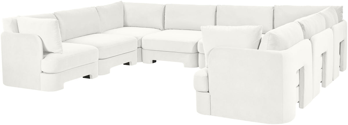 Hammond - Velvet Performance Fabric Upholstered 8 Piece U-Shaped Sectional