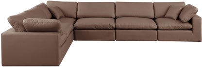 Comfy - 6 Piece Faux Leather Modular Corner Sectional