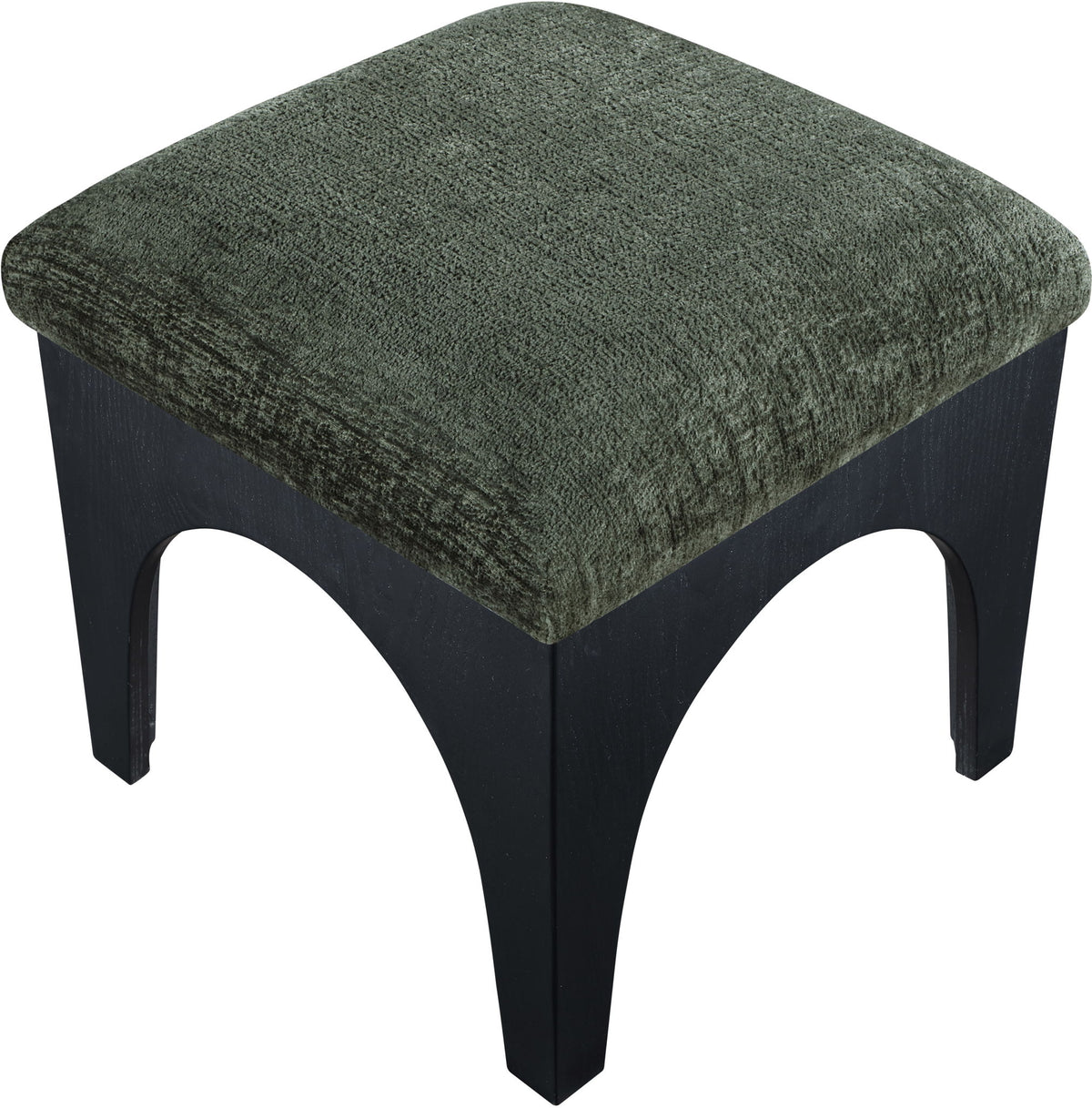 Lawson - Chenille Fabric Ottoman - Black Base