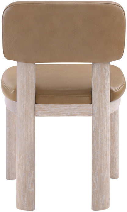 Paloma - Vegan Leather Upholstered Dining Chair (Set of 2) - Tan / Rich Natural