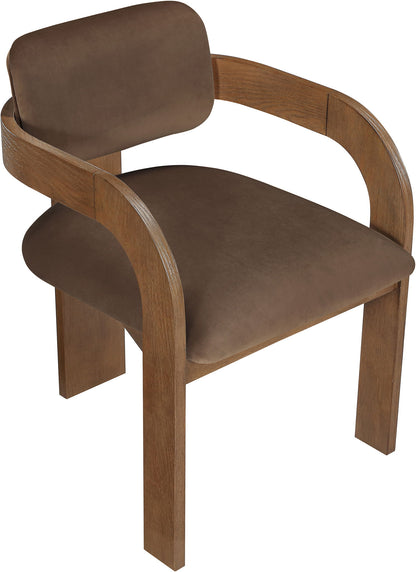 Cedra - Velvet Performance Fabric Upholstered Dining Chair (Set of 2) - Brown Frame