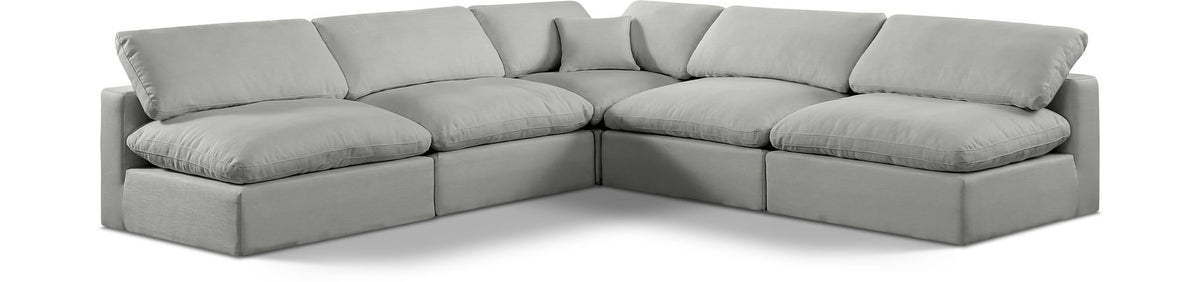 Comfy - 5 Piece Linen Modular Corner Armless Sectional