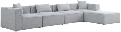 Cube - Linen 5 Piece Modular Sectional With Chaise