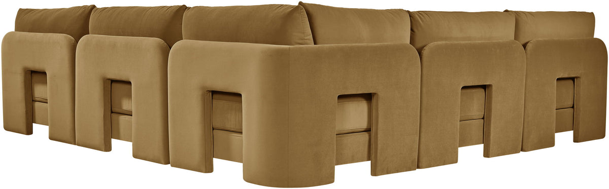Hammond - Velvet Performance Fabric Upholstered 5 Piece Armless Sectional
