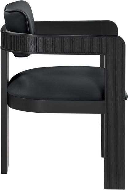 Sacha - Vegan Leather Upholstered Dining Chair With Black Base (Set of 2)