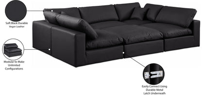 Comfy - 6 Piece Faux Leather Sectional