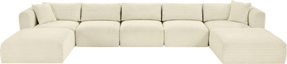 Shaggy - 7 Piece Modular Sectional With 2 Ottomans