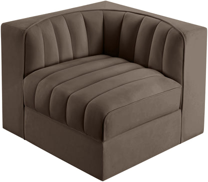 Rummi - Velvet Performance Fabric Upholstered Modular Corner Chair