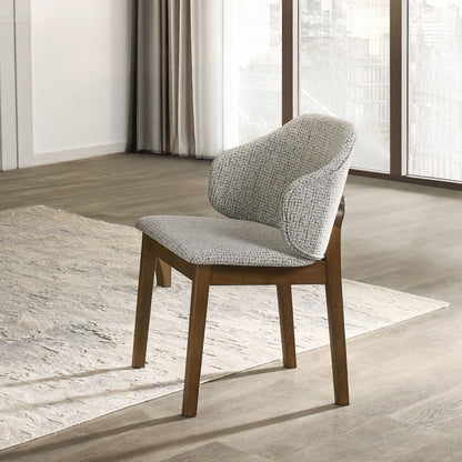 Oleia - Side Chair (Set of 2) - Chenille & Walnut