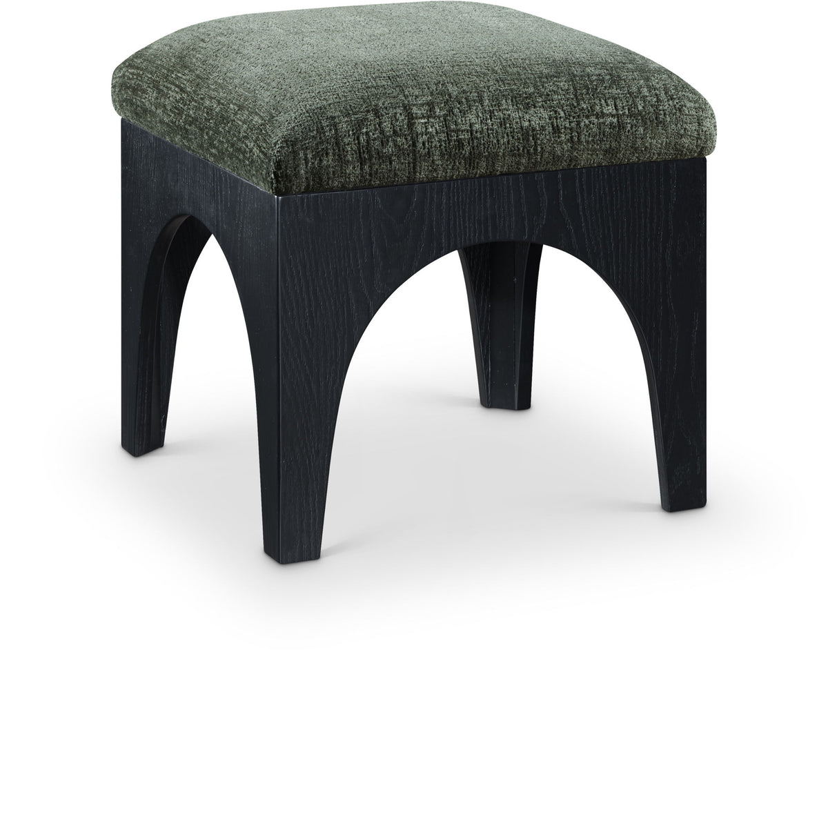 Lawson - Chenille Fabric Ottoman - Black Base