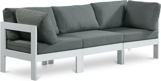 Nizuc - Outdoor Patio 3 Seat Modular Sofa With White Frame