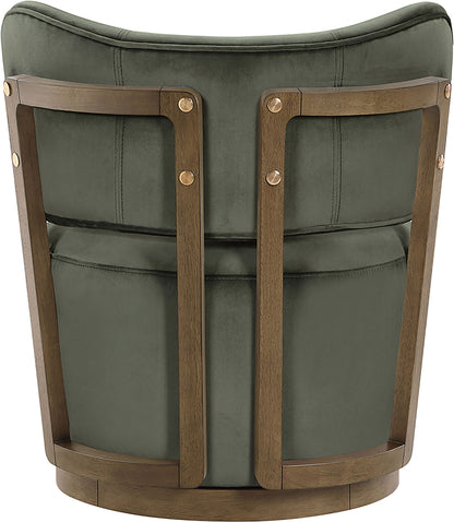 Elara - Velvet Upholstered Swivel Accent Chair - Stained Brown