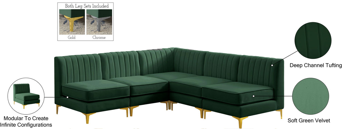 Alina - 5 Piece Armless Sectional