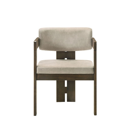 Destin - Side Chair - Light Gray Fabric & Walnut