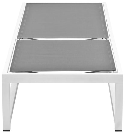 Maldives - Water Resistant Outdoor Patio Adjustable Sun Chaise Lounge Chair With White Base