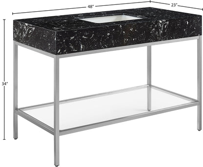 Marmo - Engineered Marble Bathroom Vanity With Chrome Base
