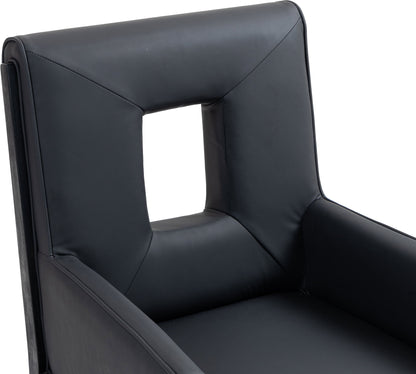 Gwendolyn - Faux Leather Dining Arm Chair With Black Frame