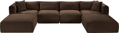 Shaggy - 6 Piece Modular Sectional With 2 Ottomans