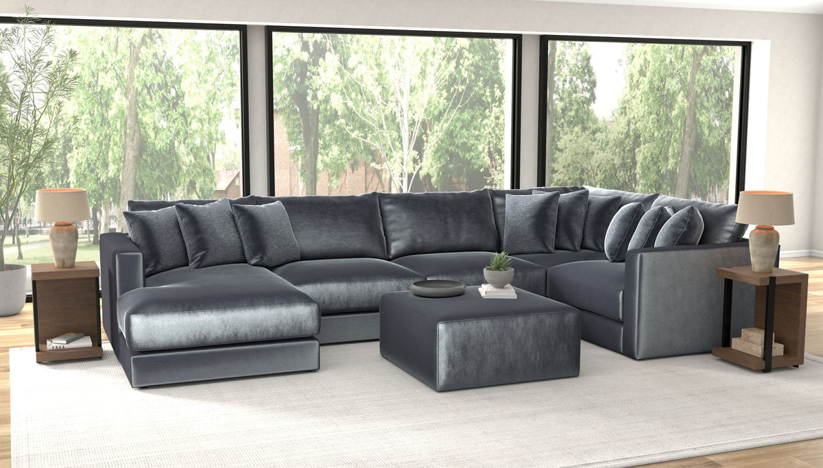 Remington - Modular Sofa And Cocktail Ottoman - Slate