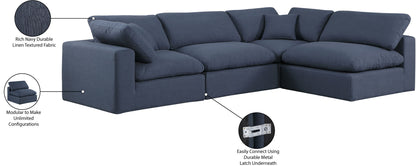 Comfy - 4 Piece Linen Fabric Modular Armless Sectional