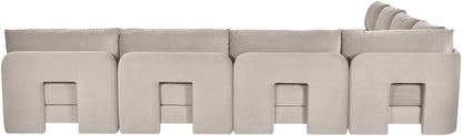 Hammond - Velvet Performance Fabric Upholstered 7 Piece Armless Sectional