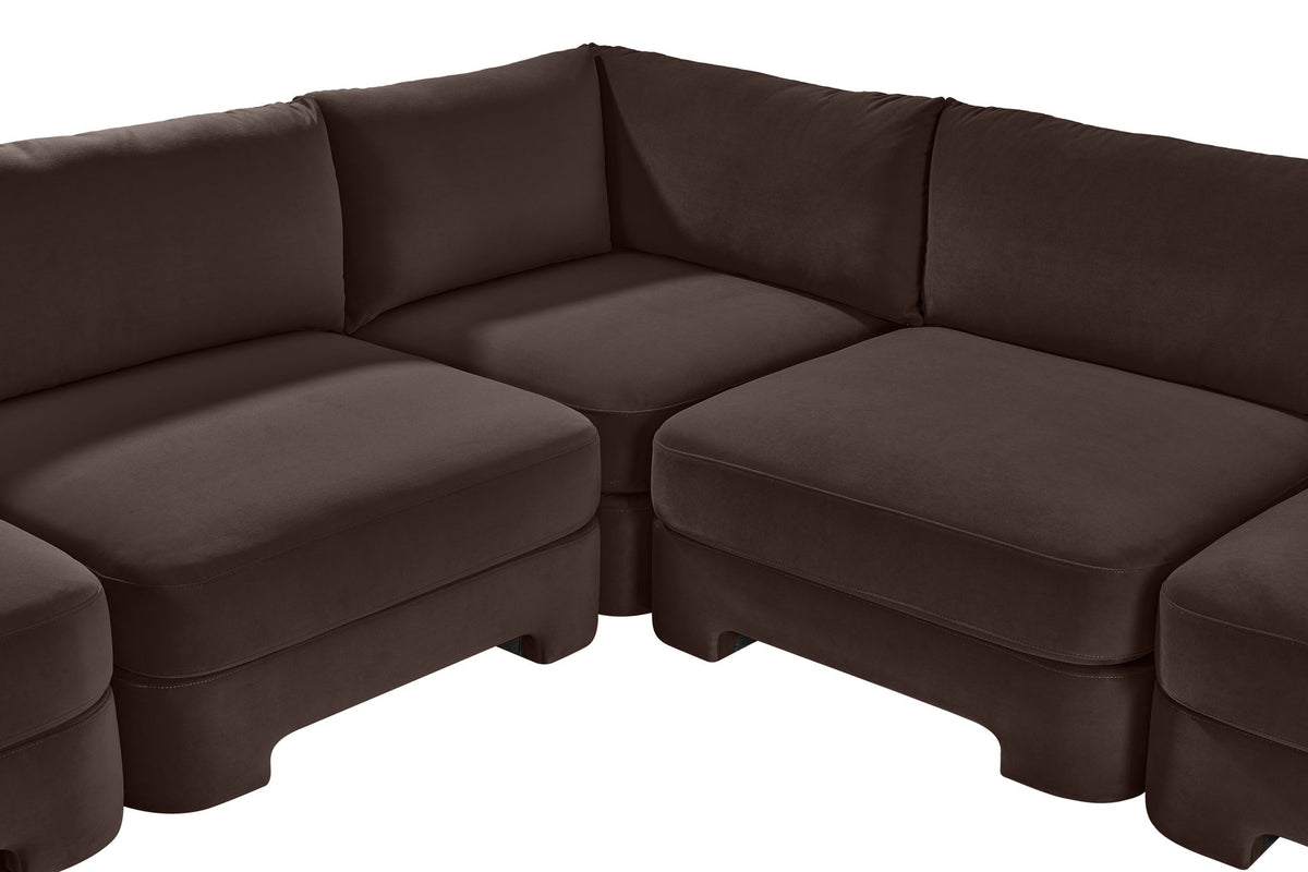 Hammond - Velvet Performance Fabric Upholstered 7 Piece Armless Sectional