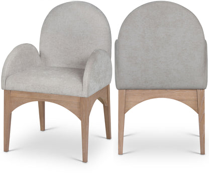 Waldorf - Chenille Dining Arm Chair With Natural Legs
