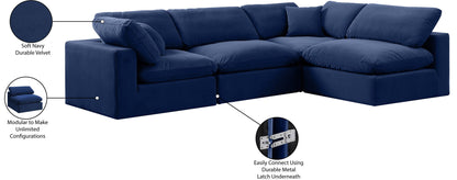Comfy - 4 Piece Velvet Modular Armless Sectional