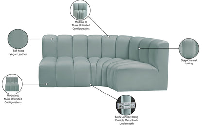Arc - Faux Leather 3 Piece Sofa