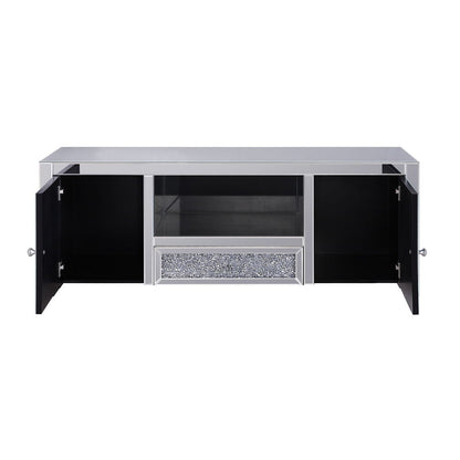 Noralie - TV Stand - Mirrored & Faux Diamonds
