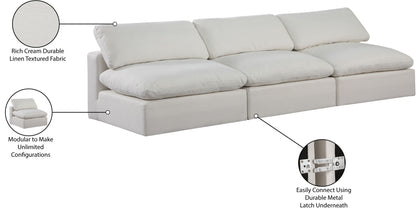 Comfy - Linen Modular Armless Sofa 3 Seats