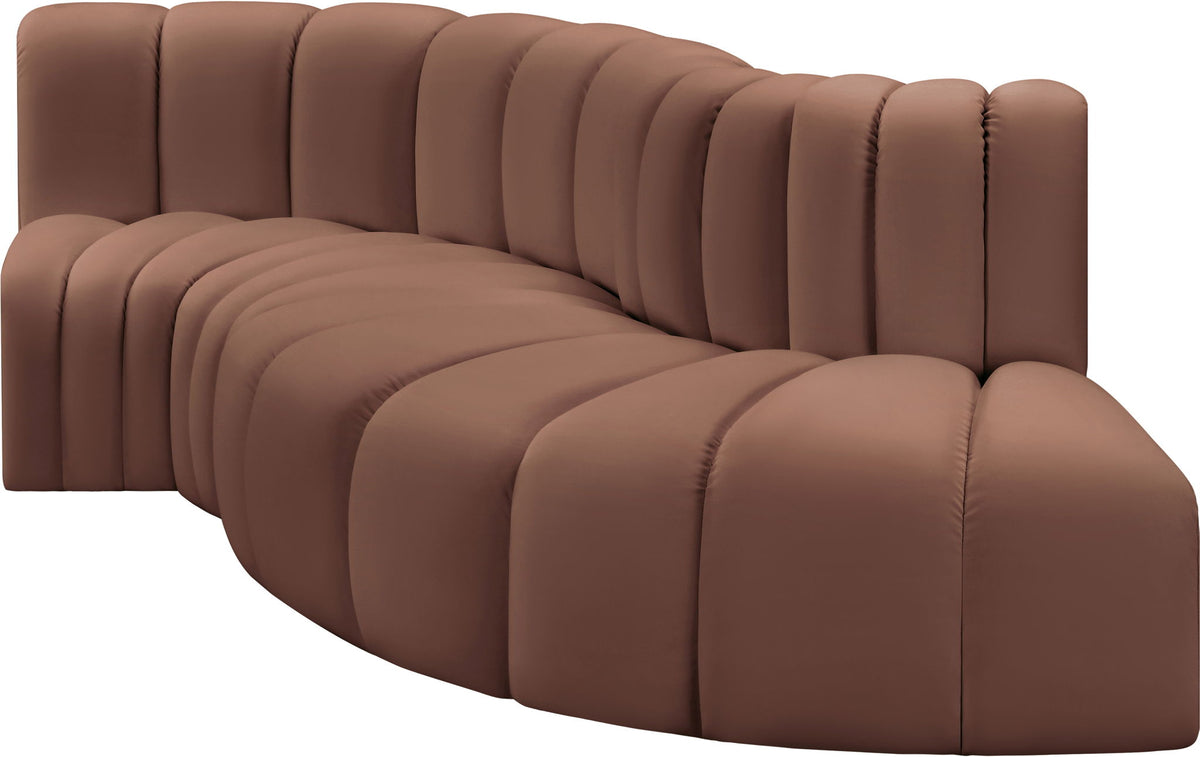Arc - Faux Leather 4 Piece L-Shaped Modular Sofa