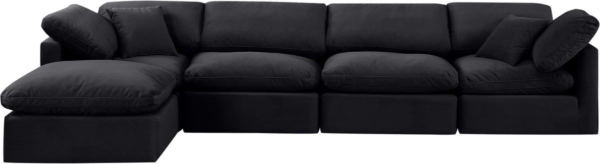 Indulge - Velvet 5 Piece Modular Sectional With Chaise
