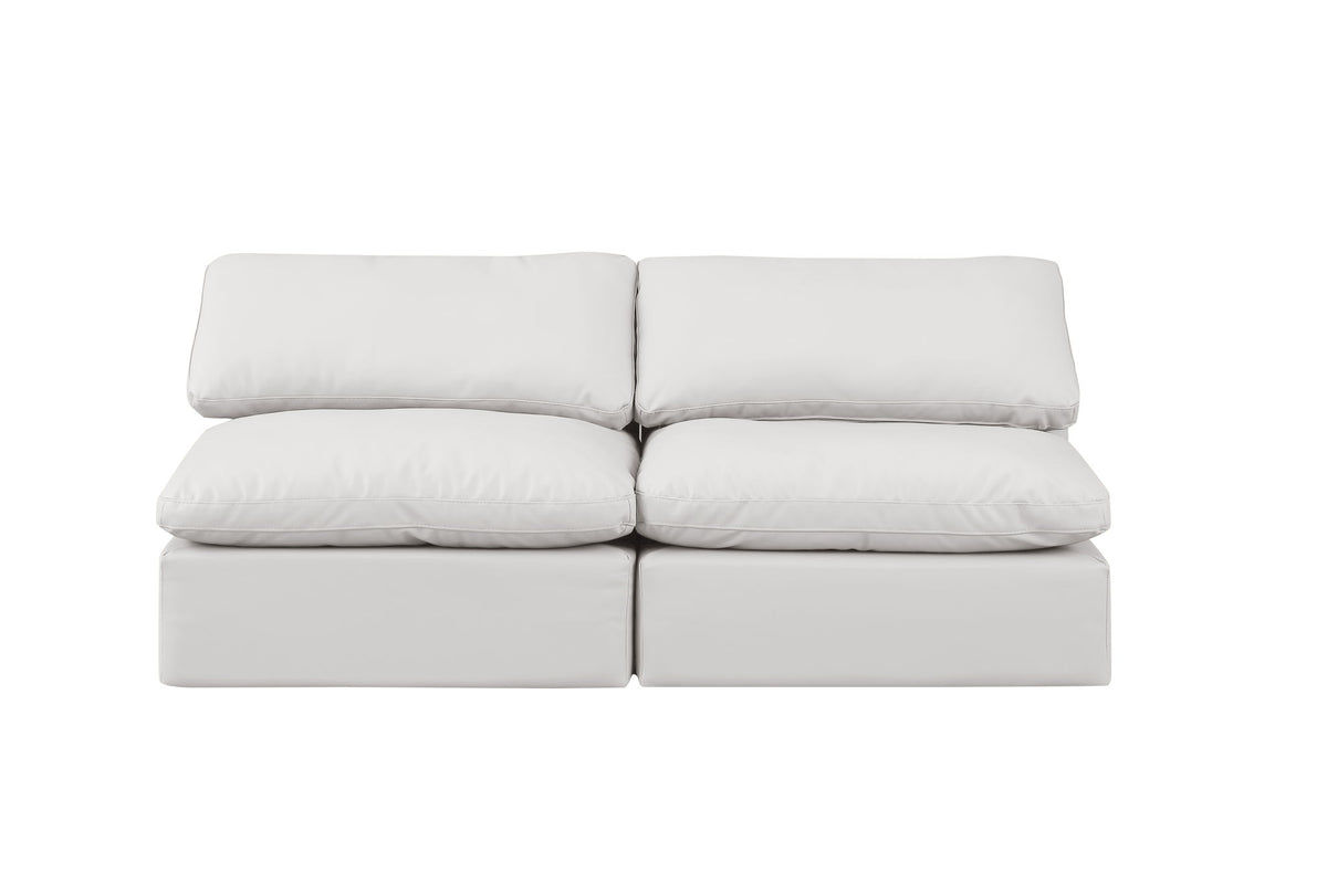 Indulge - Faux Leather 2 Seat Modular Armless Sofa