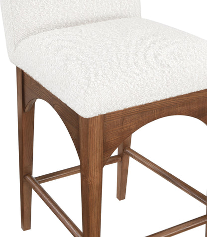 Waldorf - Boucle Stool With Brown Legs