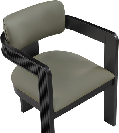 Sacha - Vegan Leather Upholstered Dining Chair With Black Base (Set of 2)