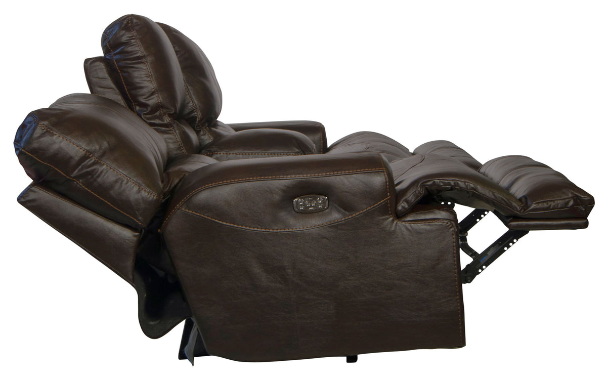Wembley - Power Headrest With Lumbar Lay Flat Reclining Console Loveseat