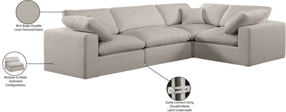 Comfy - 4 Piece Linen Fabric Modular Sectional