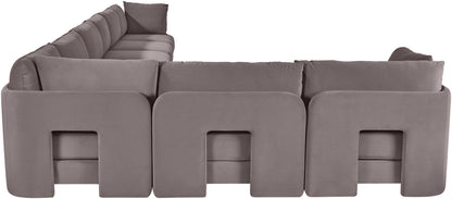 Hammond - Velvet Performance Fabric Upholstered 8 Piece L-Shaped Sectional